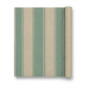 German Wall Decoration Wallpaper 10m x 0.73m Green with Beige