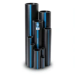 أنابيب HDPE PE 100 قطر خارجي 200 مم سماكة 9.6 مم لون أسود | سابكو