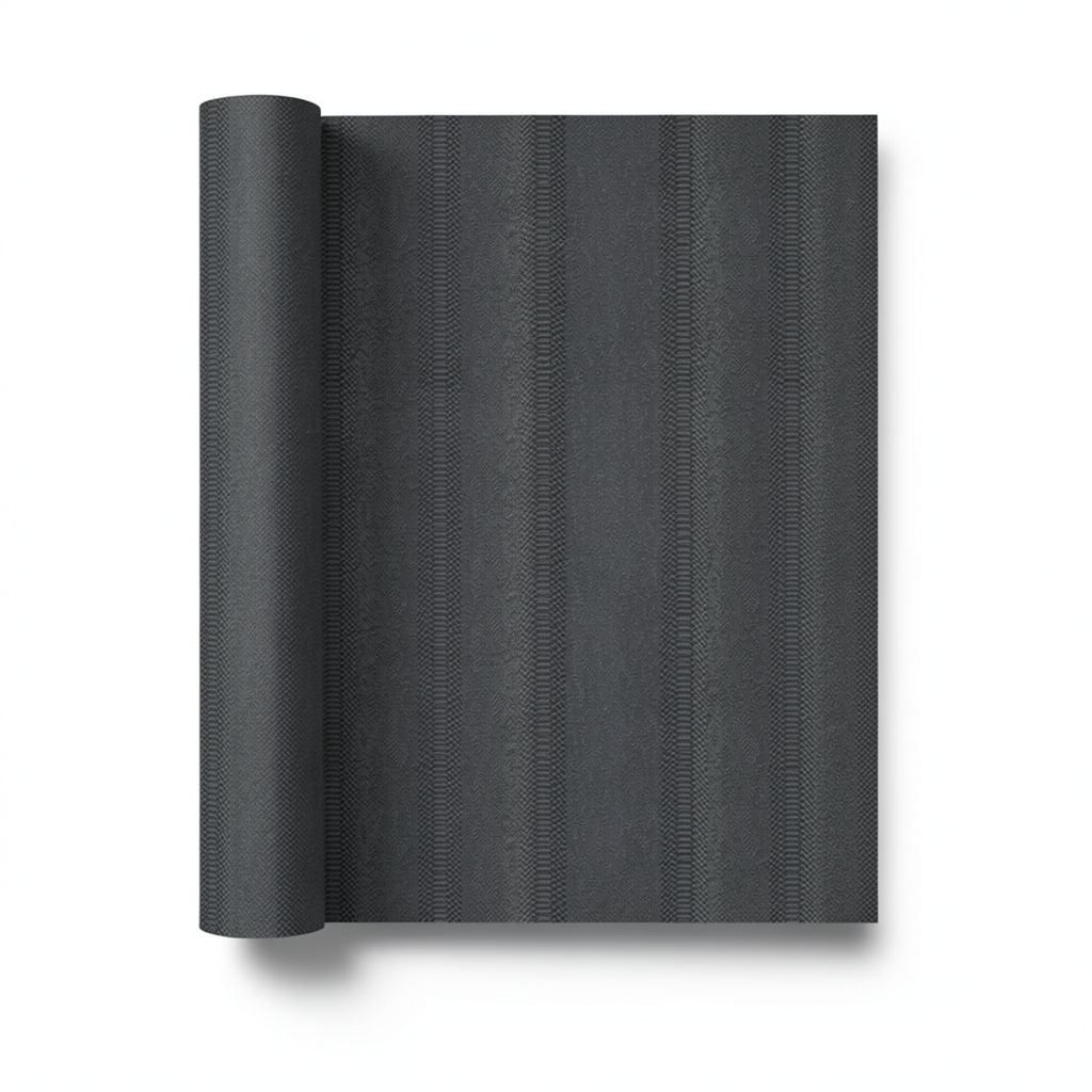 Italian Wallpaper Dark Gray Color Striped Design, Size 10mx0.70m, Model RC18099