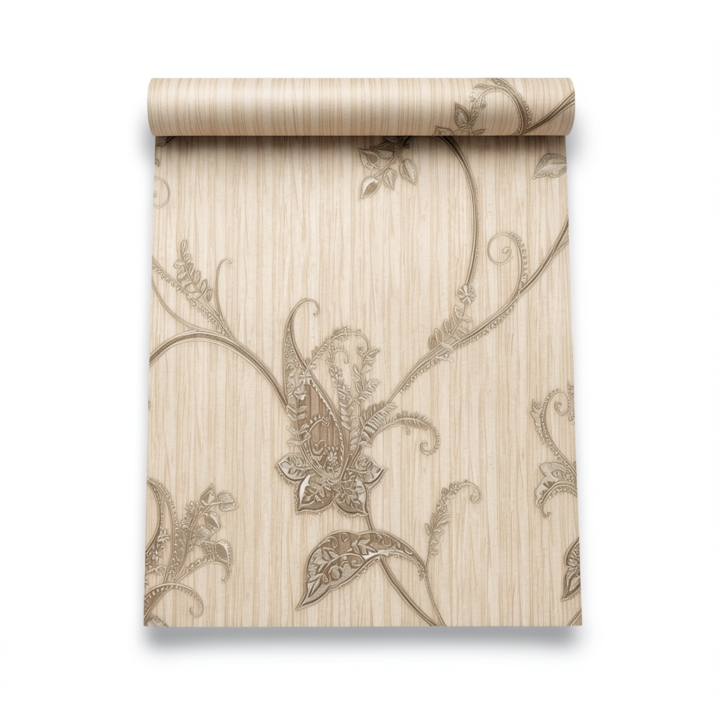 Italian Wallpaper 10m x 1.06m Beige, Model 4767