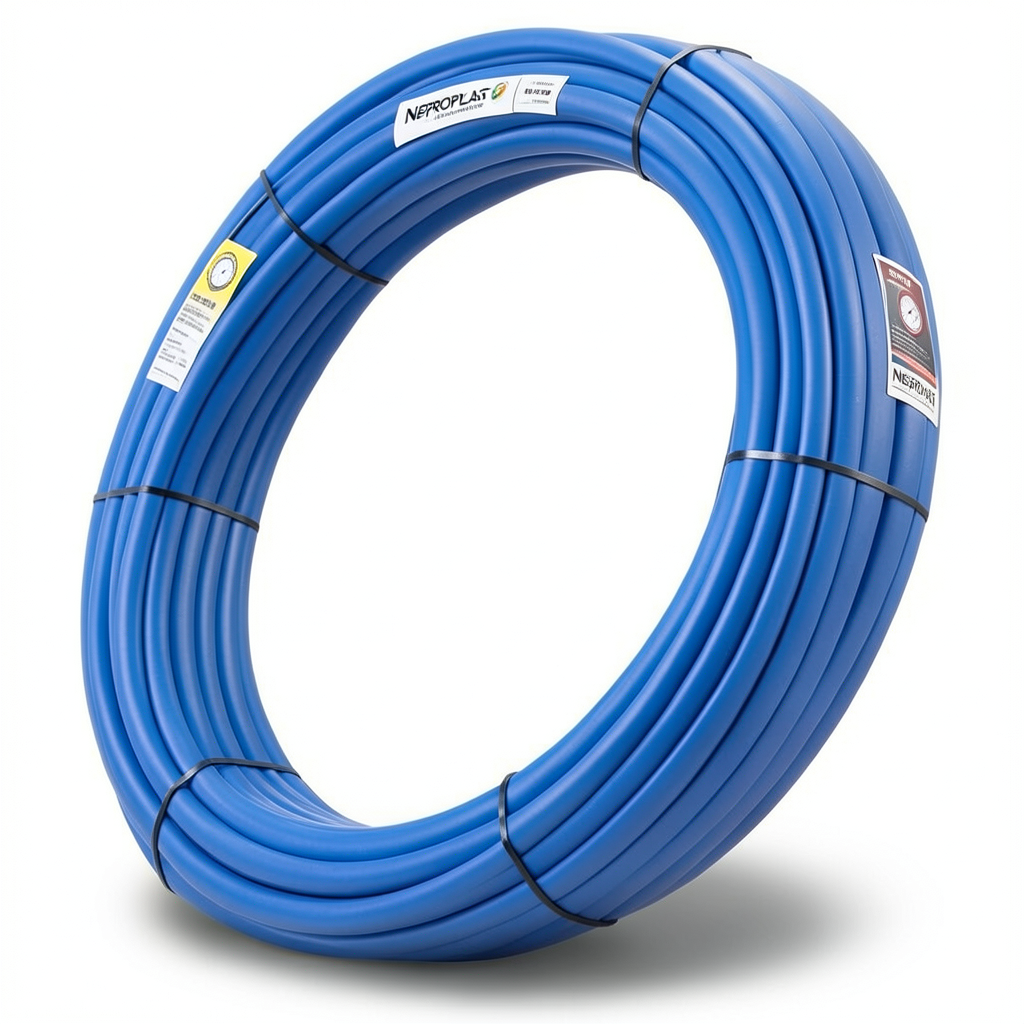 Neproplast HDPE Pipes PE 100 Pressure 10 Bar Outside Diameter 90 mm Thickness 5.4 mm Blue | NEPROPLAST