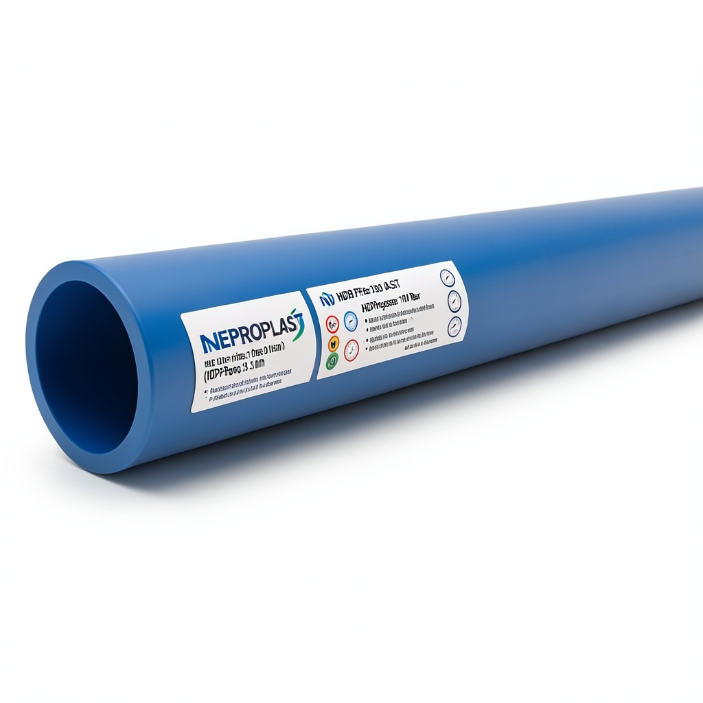 أنابيب HDPE PE 100 ضغط 10 بار قطر 160 مم سمك 9.5 مم لون أزرق | نيبروبلاست