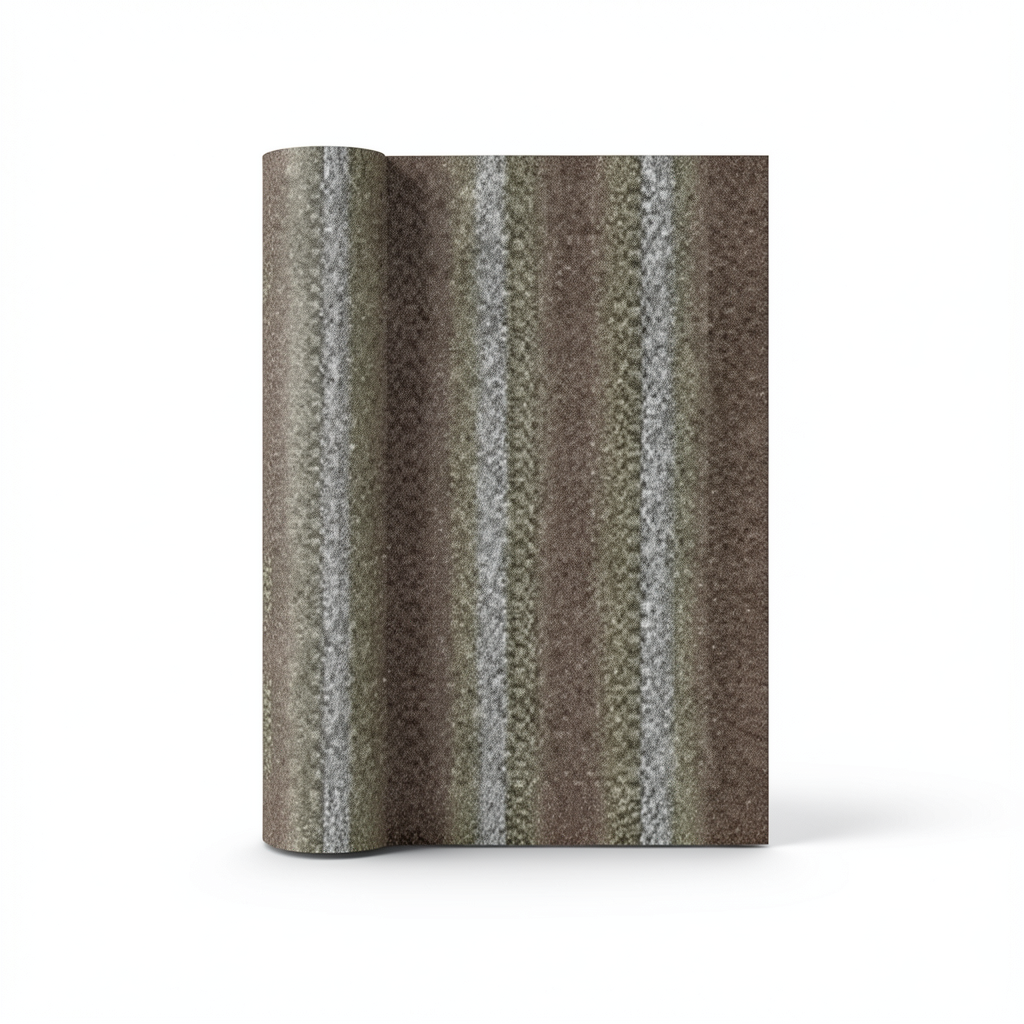 Italian Wallpaper Brown Color Striped Design, Size 10mx0.70m, Model RC18091