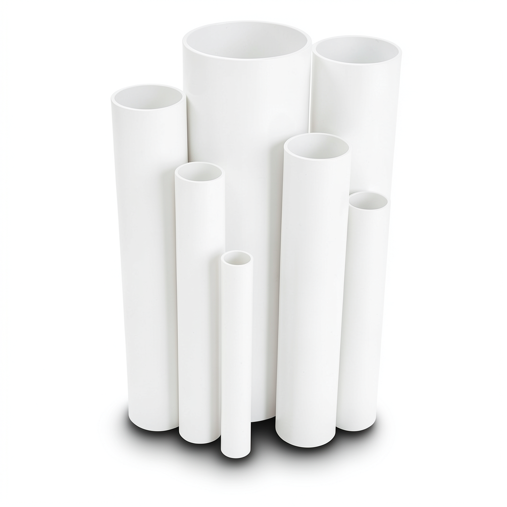مواسير UPVC مقاس 6 إنش سمك 9.91 مم ضغط 17.2 بار لون أبيض