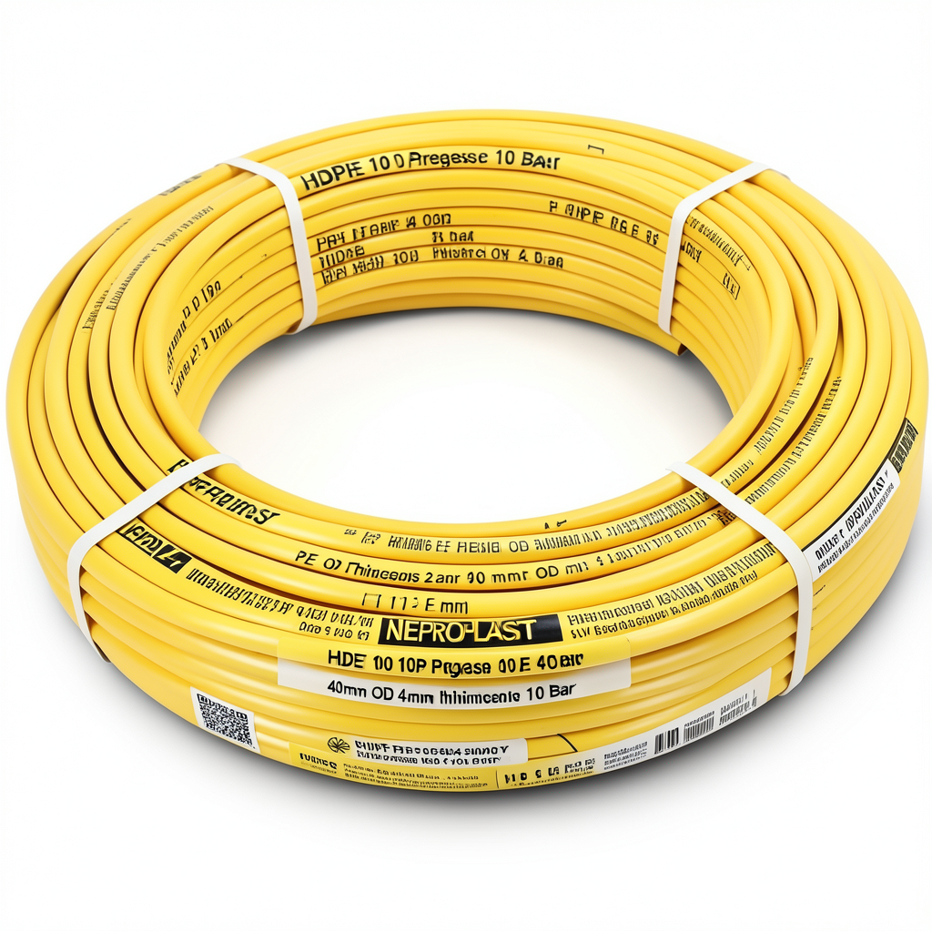 HDPE Pipes PE 100 Pressure 10 Bar 40 mm OD Thickness 2.4 mm Yellow | NEPROPLAST