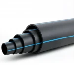 أنابيب HDPE ضغط  10 بار [PE 100] قطر خارجي 200 مم  SDR 17  لون اسود مع خط ازرق | شركة المنى