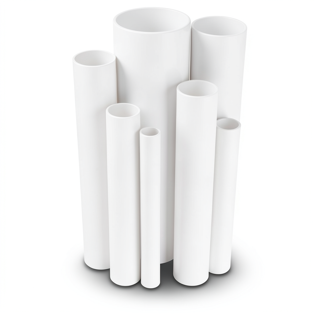 مواسير UPVC ضغط 6.9 بار مقاس 8 إنش سمك 5.33 مم لون أبيض