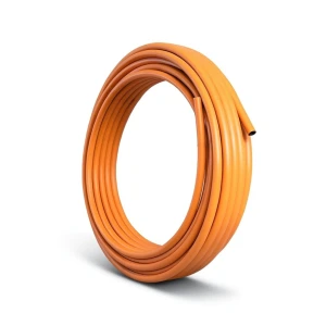لفة أنابيب HDPE المنى مقاس 50 مم قطر خارجي، سماكة 4.6 مم، ضغط 10 بار، لون برتقالي