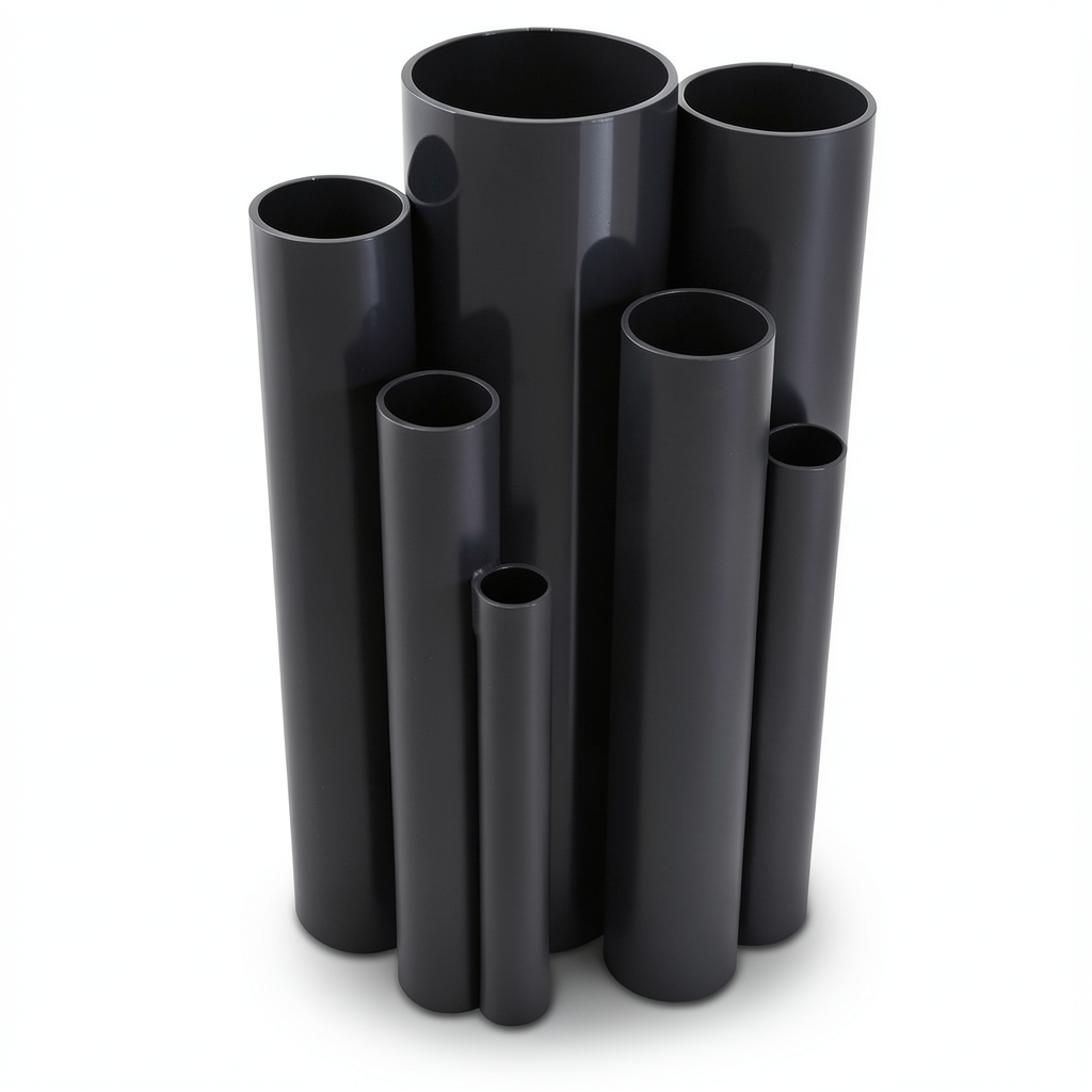 مواسير UPVC ضغط 6.9 بار مقاس 8 إنش سمك 5.33 مم لون اسود