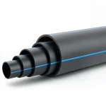 مواسير HDPE ضغط  10 بار [PE 100] قطر خارجي 450 مم  SDR 17  لون اسود مع خط ازرق | مصنع المنى