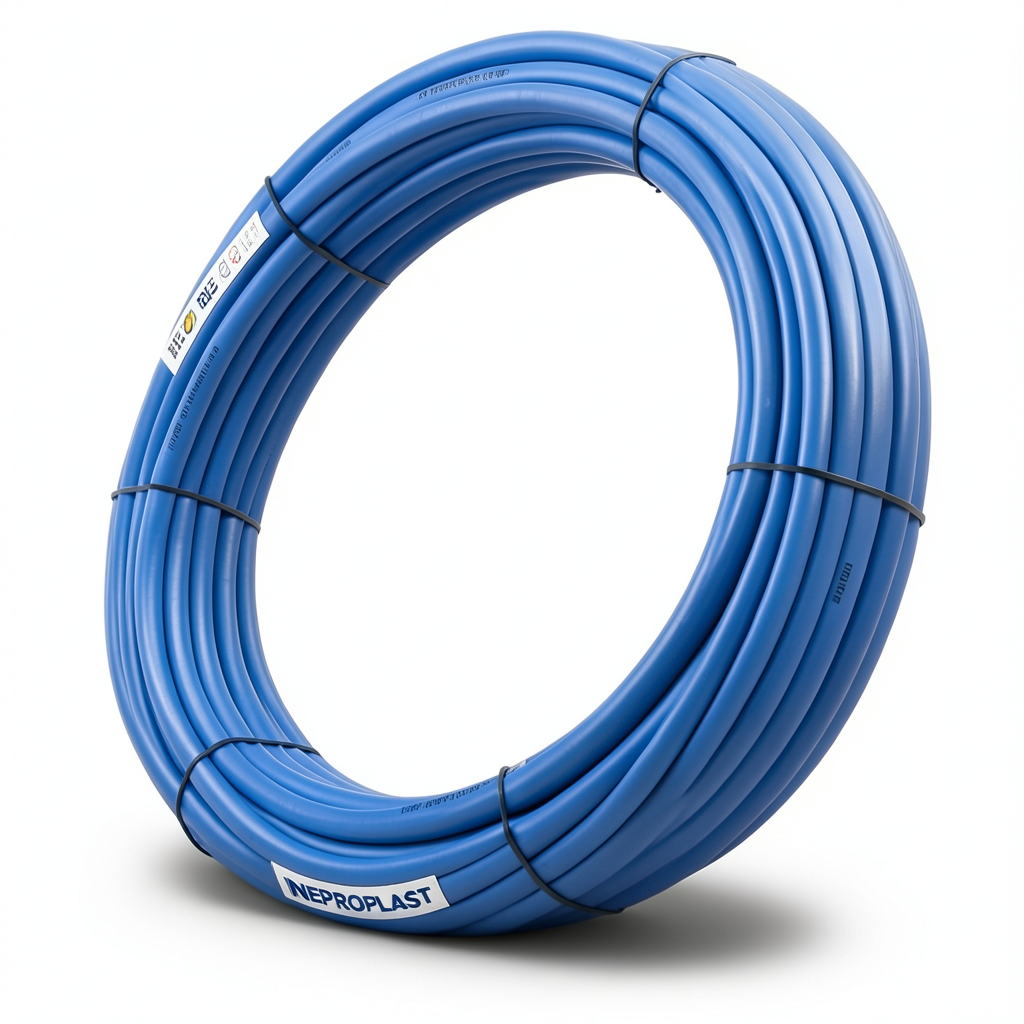 HDPE Pipes PE 100 Pressure 10 Bar Outside Diameter 63 mm Thickness 3.8 mm Blue | NEPROPLAST
