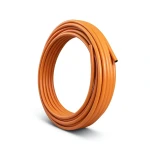 لفة أنابيب HDPE ضغط 6 بار PE 100، قطر خارجي 20 مم، سماكة 2.3 مم، لون برتقالي