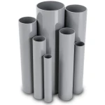 مواسير UPVC مقاس 8 إنش سمك 12.90 مم ضغط 17.2 بار لون رمادي