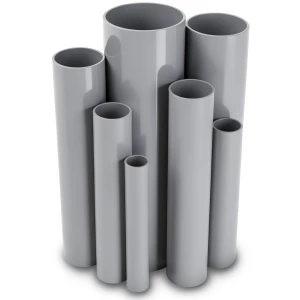 مواسير UPVC مقاس 8 إنش سمك 12.90 مم ضغط 17.2 بار لون رمادي