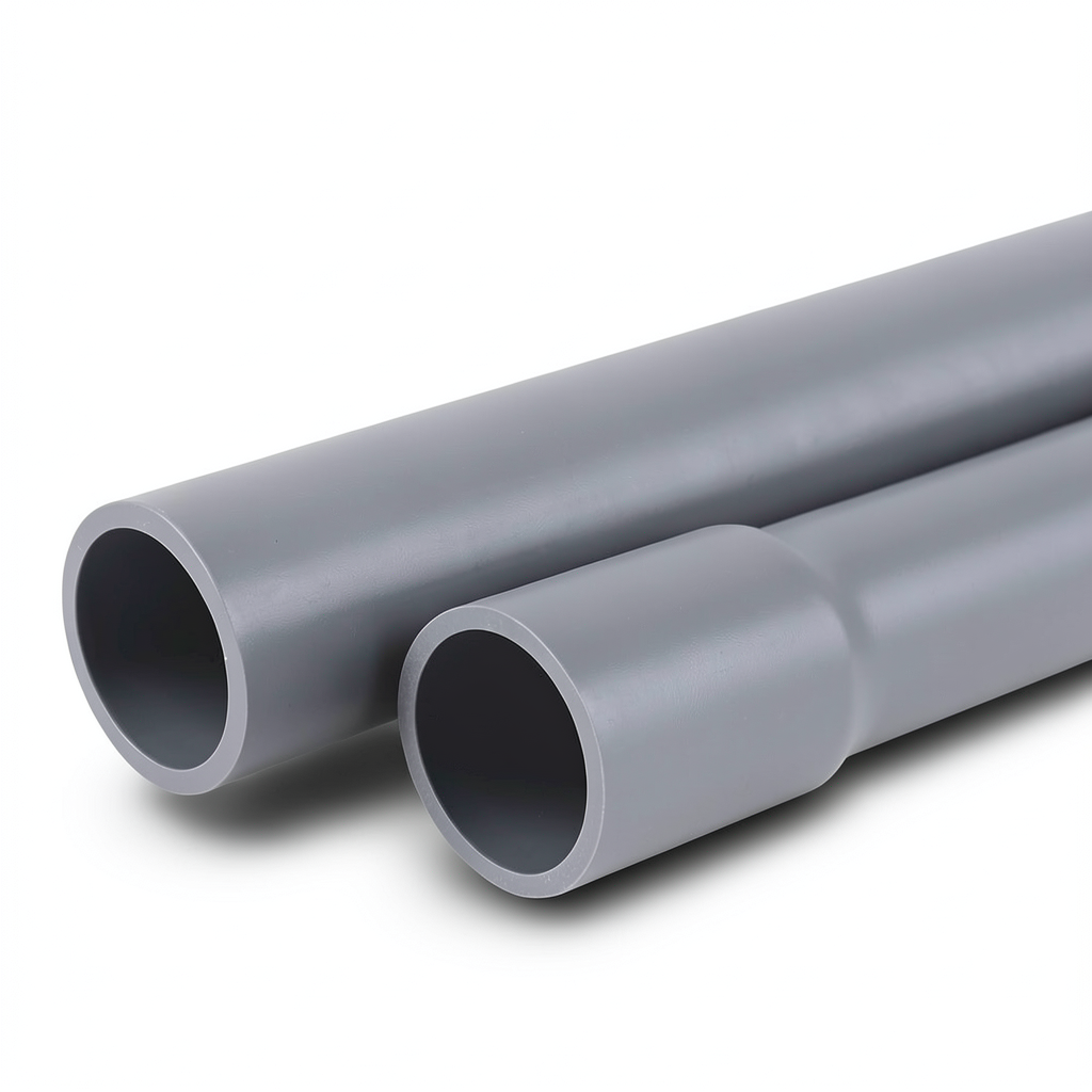 أنابيب UPVC جدول 40 مقاس 6 إنش سمك 7.11 مم لون رمادي