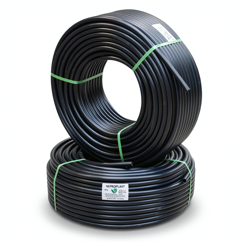 أنابيب HDPE PE 100 ضغط 10 بار قطر خارجي 90 مم سمك 5.4 مم لون أسود | نيبروبلاست