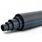 مواسير HDPE ضغط  10 بار [PE 100] قطر خارجي 450 مم  SDR 17  لون اسود مع خط ازرق | مصنع المنى