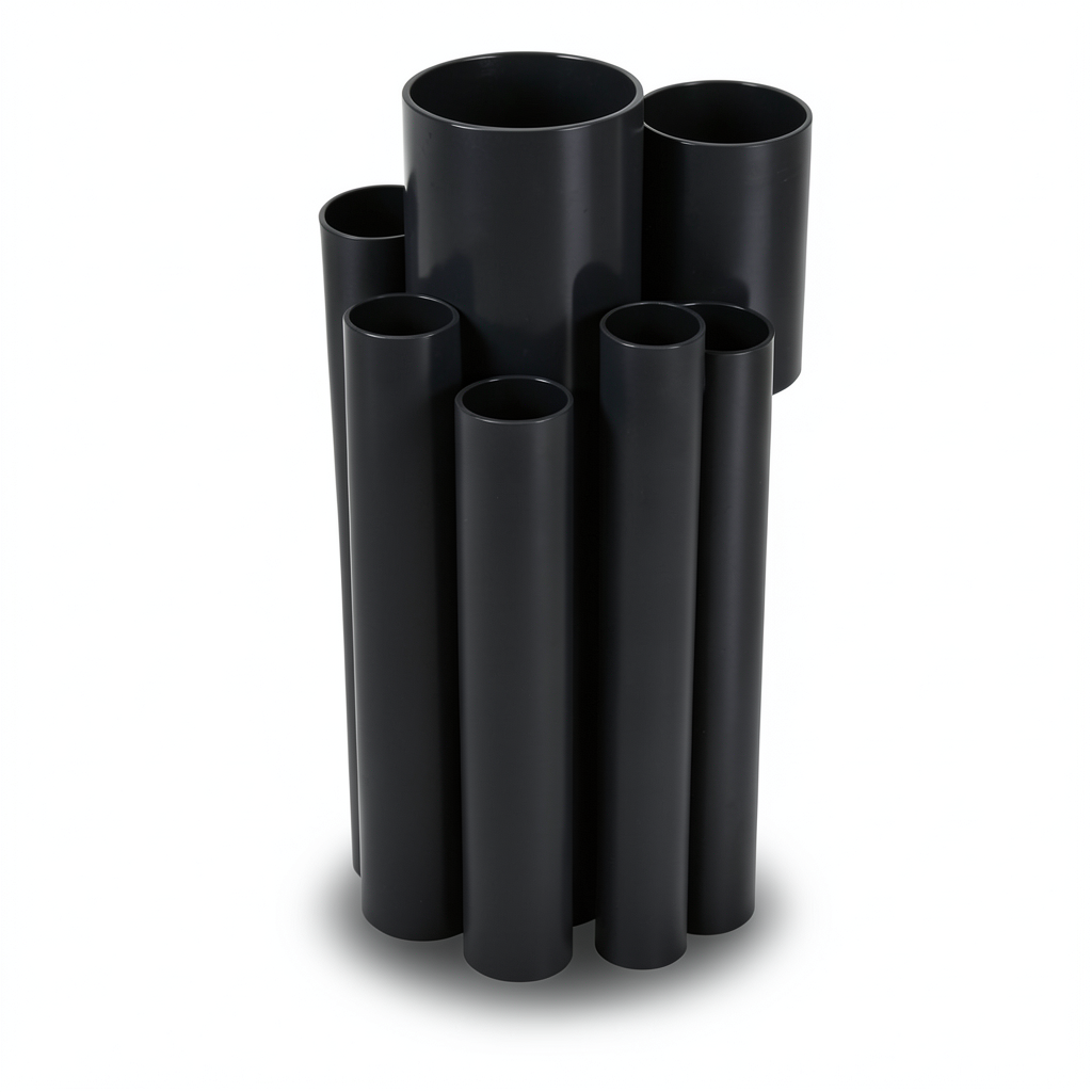 مواسير UPVC ضغط اسمي 13.8 بار مقاس 6 إنش سمك 8.03 مم لون اسود