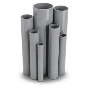 مواسير UPVC ضغط اسمي 17.2 بار مقاس 6 إنش سمك 9.91 مم لون رمادي