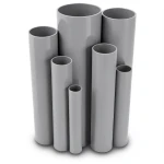 مواسير UPVC مقاس 8 إنش ضغط 8.6 بار سمك 6.73 مم لون رمادي