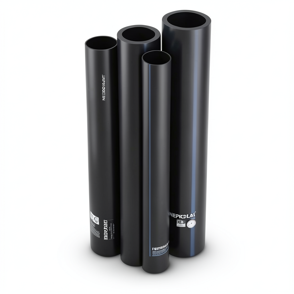 أنابيب HDPE PE 100 ضغط 10 بار قطر خارجي 200 مم سمك 11.9 مم لون اسود | نيبروبلاست