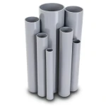 مواسير UPVC ضغط 6.9 بار مقاس 8 إنش سمك 5.33 مم لون رمادي