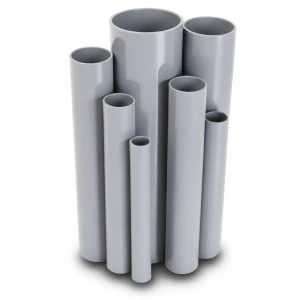 UPVC Pipes 6.9 Bar Pressure 8 Inch Size 5.33 mm Thickness Gray