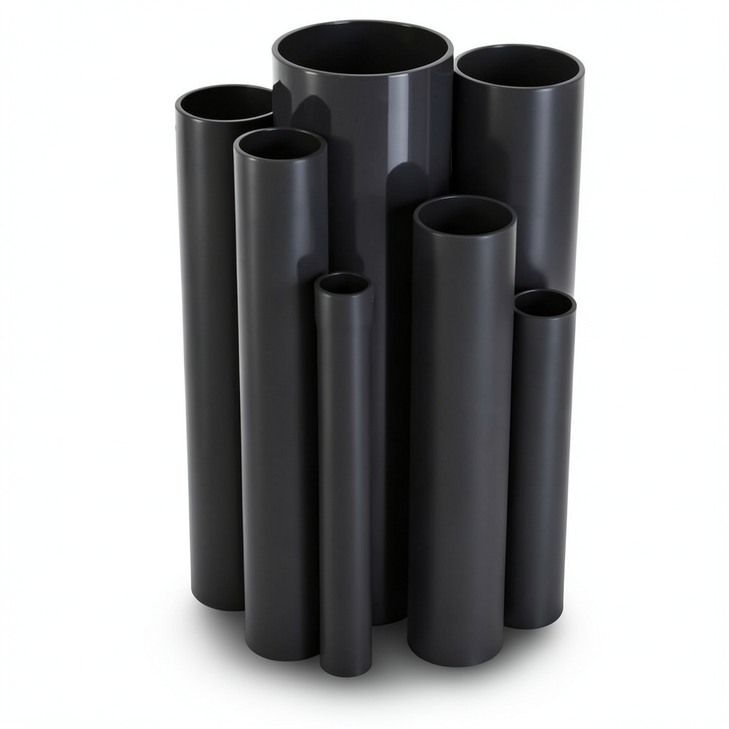 مواسير UPVC ضغط 6.9 بار مقاس 8 إنش سمك 5.33 مم لون اسود