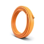 لفة أنابيب HDPE ضغط 6 بار PE 100، قطر خارجي 20 مم، سماكة 2.3 مم، لون برتقالي