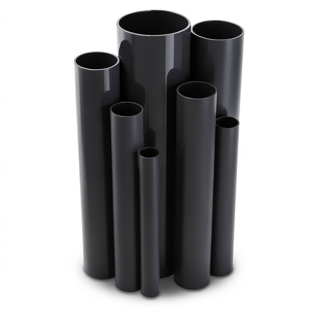مواسير UPVC ضغط 11 بار مقاس 8 إنش سمك 8.43 مم لون اسود