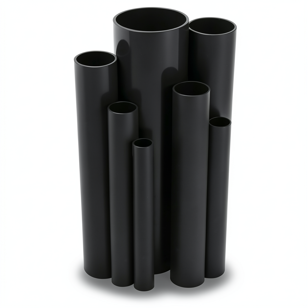 مواسير UPVC مقاس 8 إنش سمك 10.41 مم ضغط 13.8 بار لون اسود