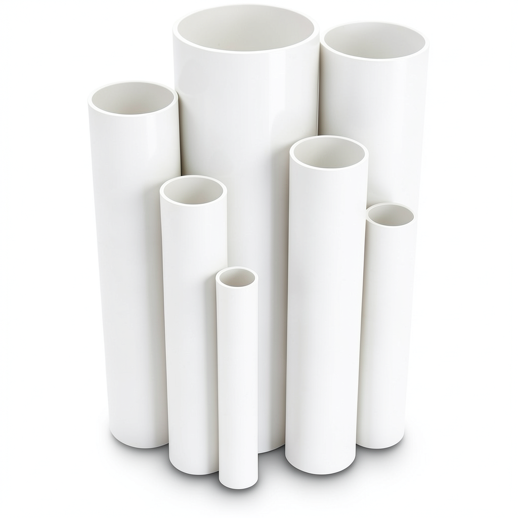 مواسير UPVC مقاس 8 إنش سمك 12.90 مم ضغط 17.2 بار لون أبيض