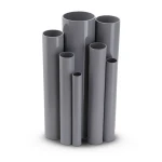 مواسير UPVC مقاس 8 إنش سمك 12.90 مم ضغط 17.2 بار لون رمادي
