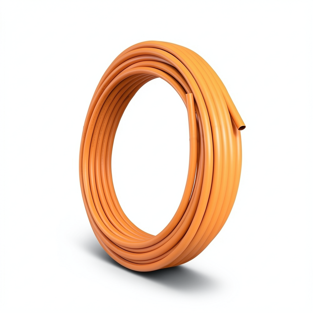 لفة أنابيب HDPE ضغط 6 بار PE 100 قطر خارجي 90 مم سمك 5.2 مم لون برتقالي