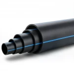 HDPE Pipe  Nominal Pressure 10 Bar [PE 100] OD 200 mm  SDR 17  Color Black with Blue Stripes | Almona Company