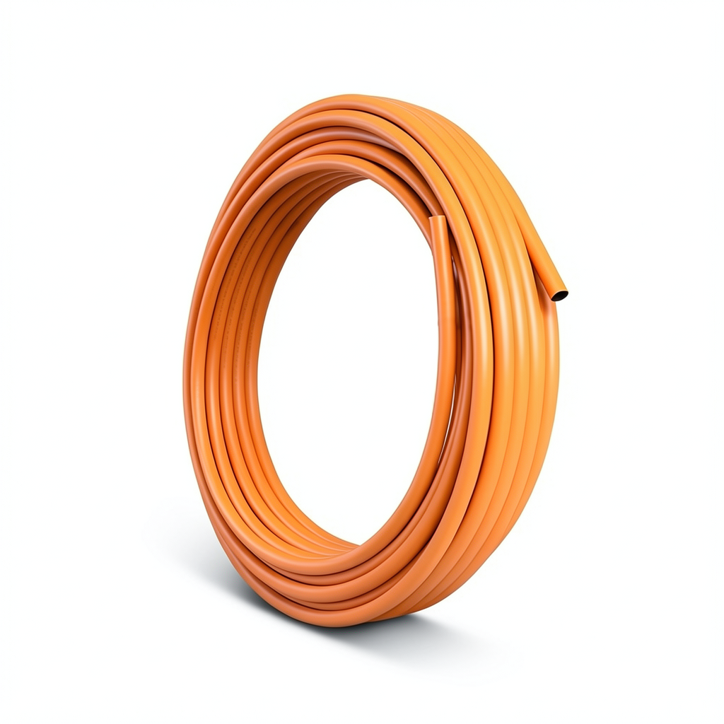 لفة أنابيب HDPE ضغط 6 بار PE 100 قطر خارجي 90 مم سمك 5.2 مم لون برتقالي