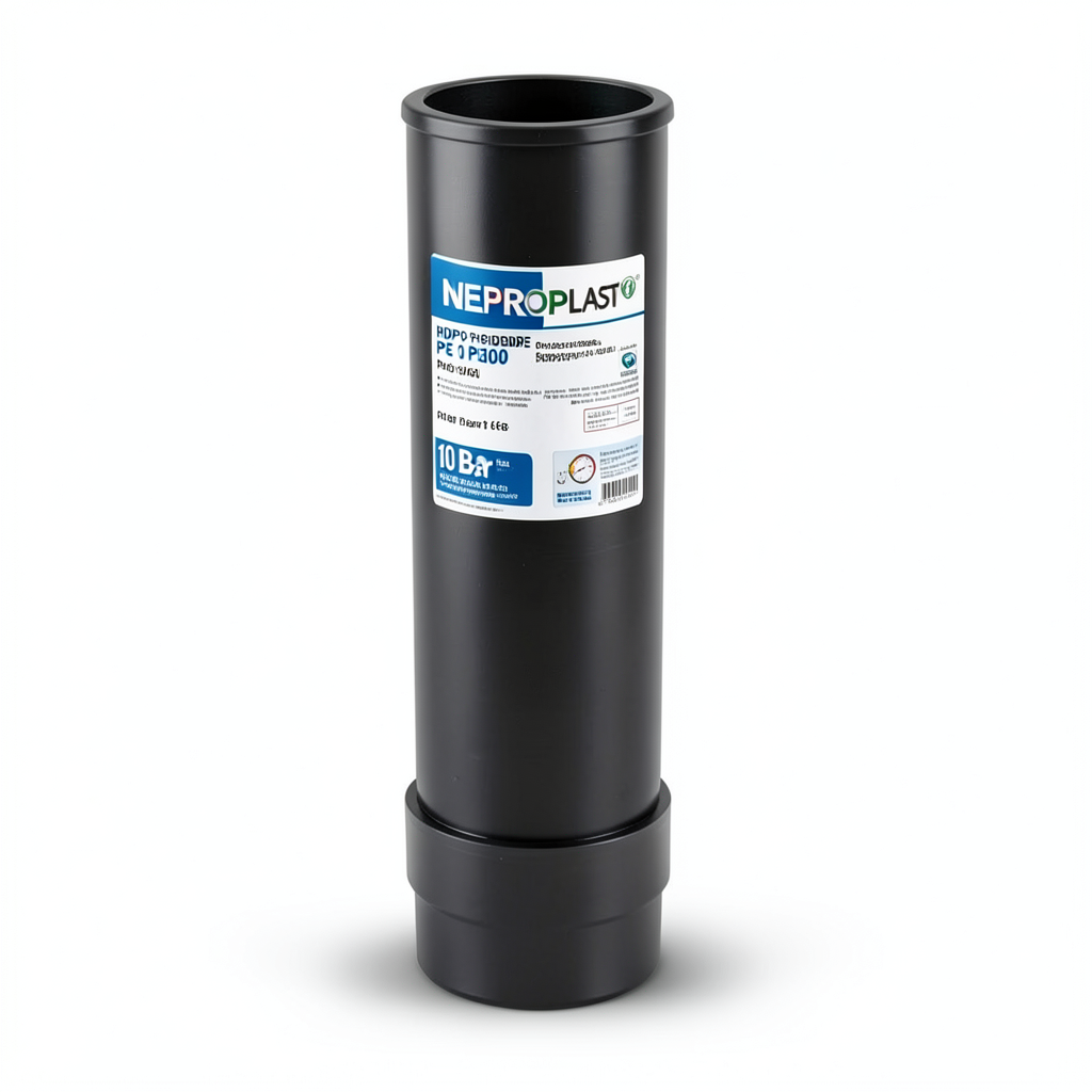 أنابيب HDPE PE 100 ضغط 10 بار قطر خارجي 280 مم سمك 16.6 مم لون اسود | نيبروبلاست