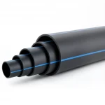 HDPE Pipe  Working Pressure  10 Bar [PE 100] Outer Diameter 500 mm  SDR 17  Color Black with Blue Stripes | Almona Factory