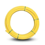 لفة أنابيب HDPE المنى ضغط 8 بار PE 80 قطر خارجي 40 مم سماكة 3.7 مم لون أصفر