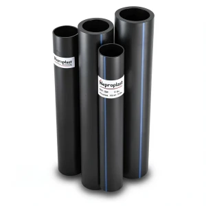 أنابيب HDPE نيبروبلاست PE 100 ضغط 10 بار قطر خارجي 160 مم سمك 9.5 مم لون أسود | نيبروبلاست
