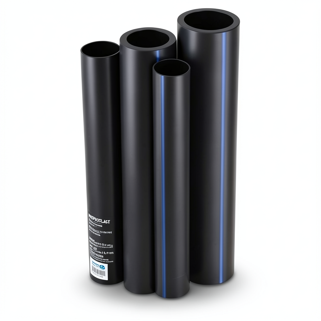 أنابيب HDPE PE 100 ضغط 10 بار قطر خارجي 180 مم سمك 10.7 مم لون أسود | نيبروبلاست