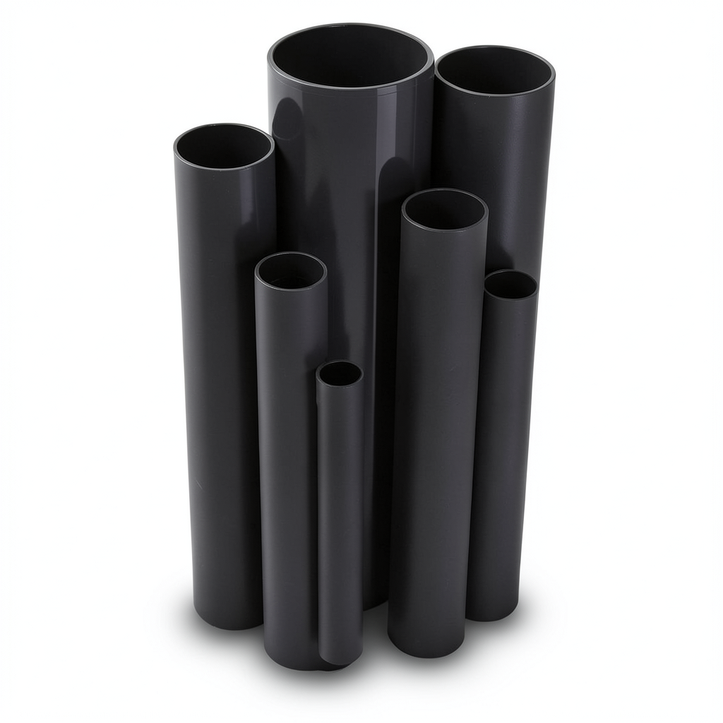 مواسير UPVC ضغط 12 بار قطر خارجي 21.5 مم سمك 1.7 مم لون اسود