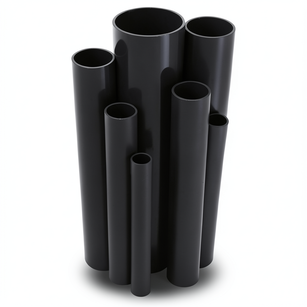 UPVC Pipes 15 Bar Pressure 21.2 mm OD 1.7 mm Thickness Black