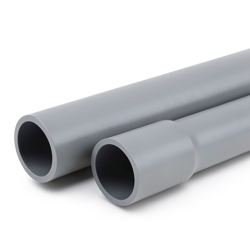 مواسير UPVC لانظمة الصرف الصحي ضغط 20 بار قطر خارجي 250 مم سمك 18.4 مم لون رمادي