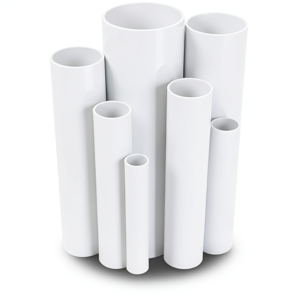 مواسير UPVC ضغط 15 بار قطر خارجي 21.5 مم سمك 2.1 مم لون أبيض
