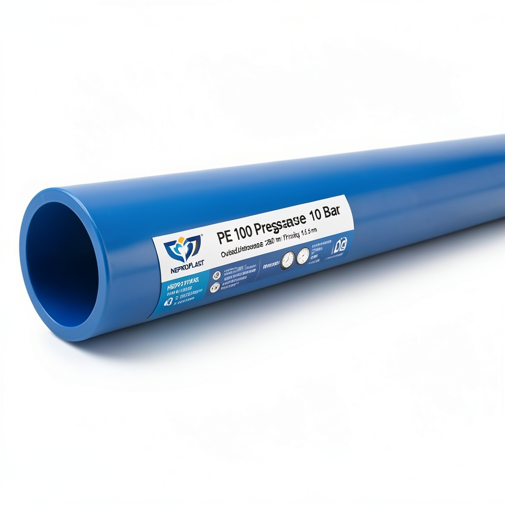 مواسير HDPE PE 100 ضغط 10 بار قطر خارجي 280 مم سمك 16.6 مم لون أزرق | نيبروبلاست