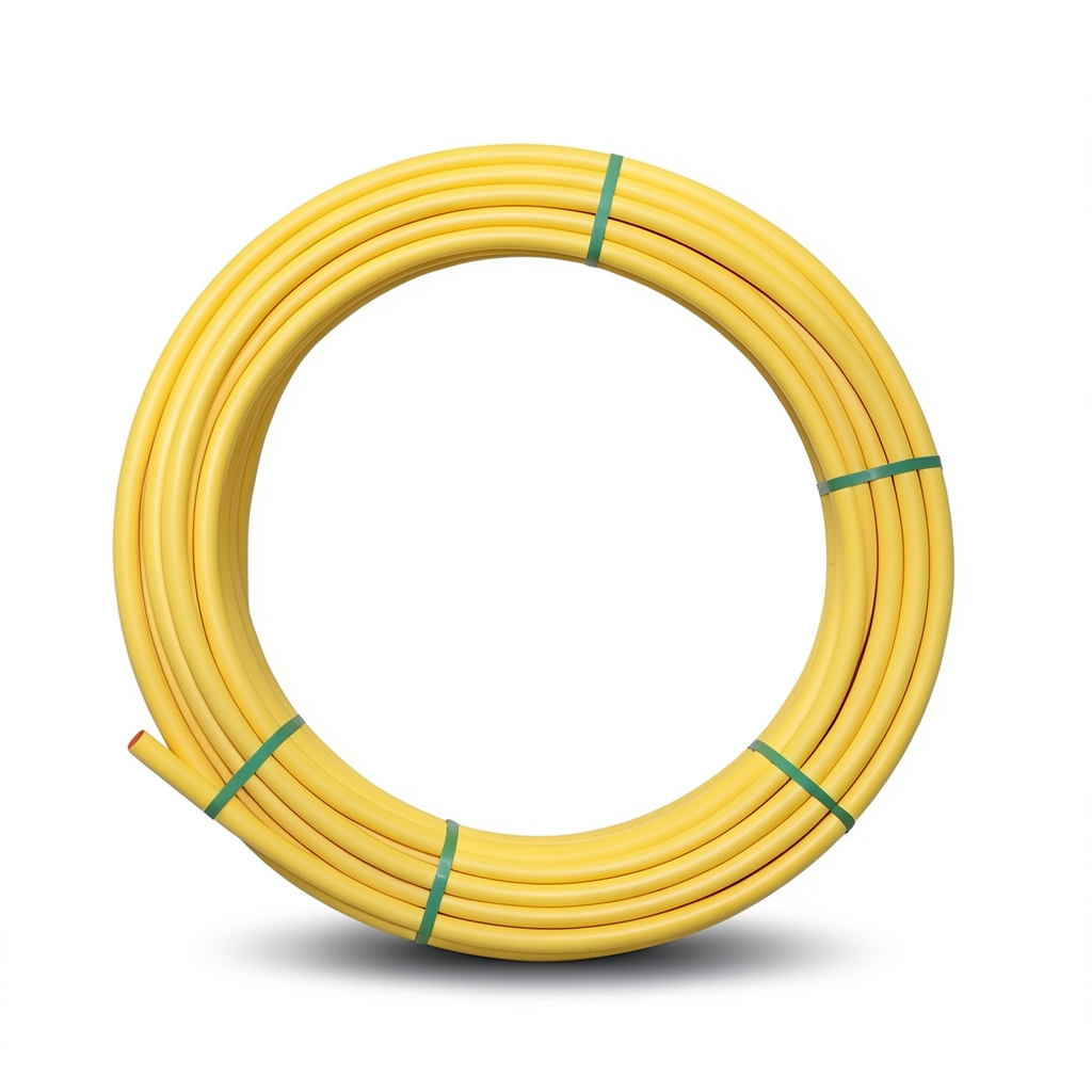 Almona HDPE Plastic Coil Pipe PN 8 Bar PE 80, 25 mm OD, 3 mm Thickness, Yellow