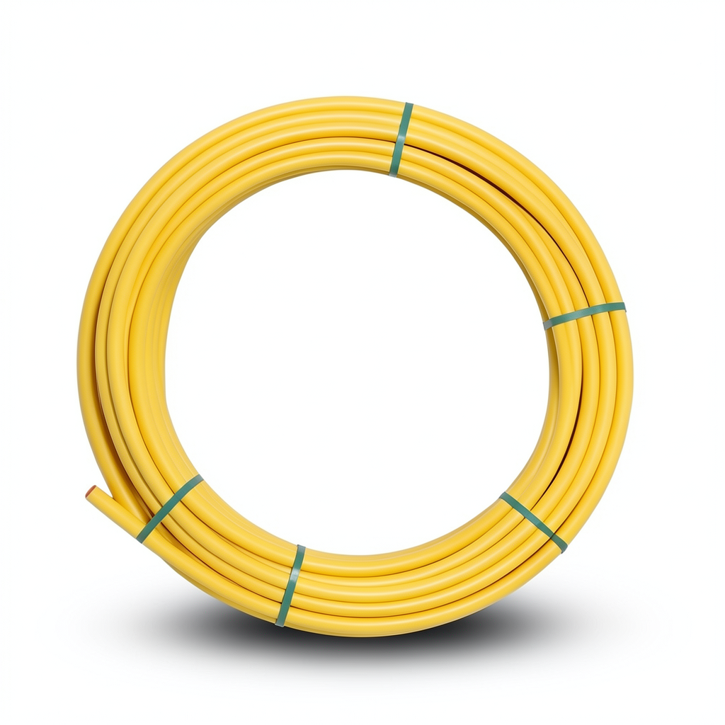 Almona HDPE Plastic Coil Pipe 32 mm OD, 3 mm Thickness, 8 Bar Pressure, Yellow