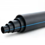 HDPE Polyethylene Pipe  PN 12.5 Bar [PE 80] OD 180 mm  SDR 11  Color Black with Blue Stripes | Almona Factory