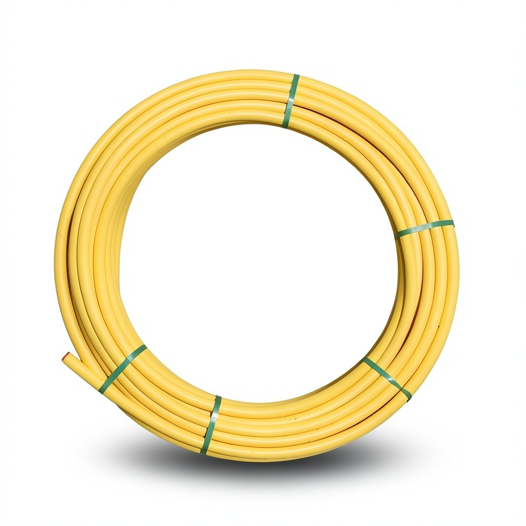 Almona HDPE Coil Pipe Pressure 8 Bar PE 80, 50 mm OD, 4.6 mm Thickness, Yellow
